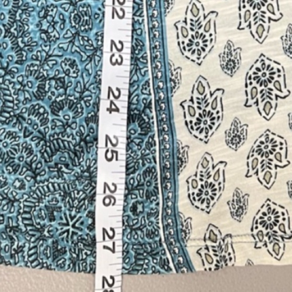Style & Co. Woman cream & green paisley-print henley blouse long sleeves Size 2X - Picture 16 of 16